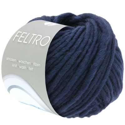 Пряжа Lana Grossa FELTRO 05 (тёмно-синий); Состав: 100% Натуральная шерсть; 50 гр / 50 м